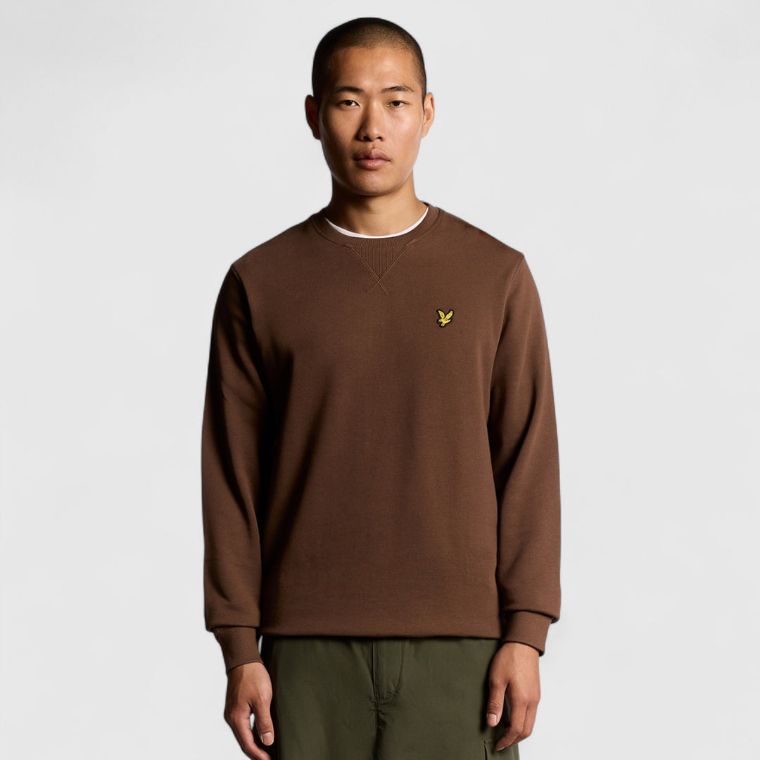 ML424VOG-Y045 Lyle & Scott Crew Neck Sweatshirt Bottle Brown / Bruin