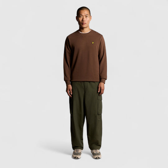 ML424VOG-Y045 Lyle & Scott Crew Neck Sweatshirt Bottle Brown / Bruin
