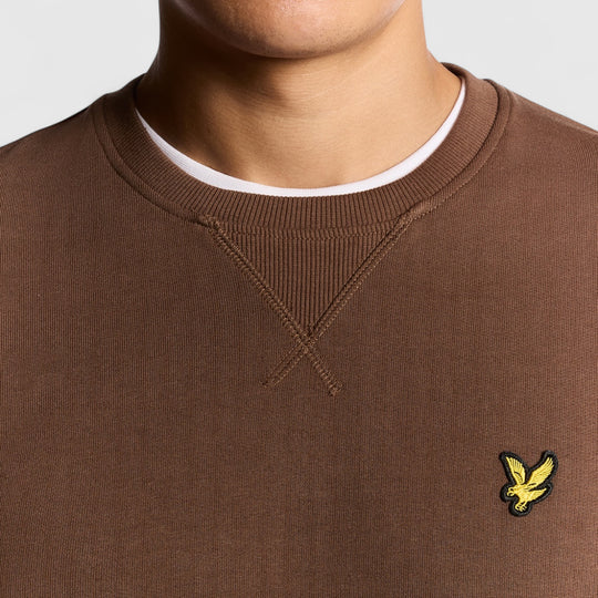 ML424VOG-Y045 Lyle & Scott Crew Neck Sweatshirt Bottle Brown / Bruin