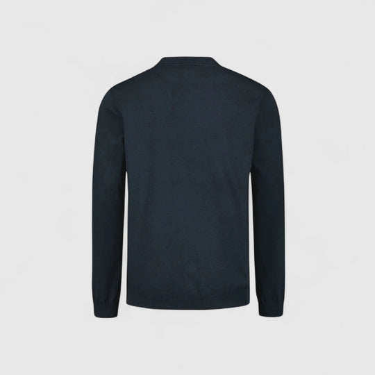N2180-037 No Excess Knitwear Pullover Crewneck 2 Coloured Melange Navy / Donker Blauw
