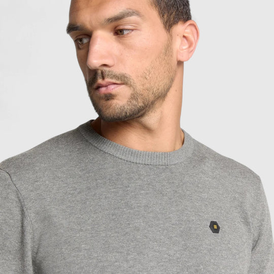 N2180-102 No Excess Knitwear Pullover Crewneck 2 Coloured Melange Grey Melange / Grijs