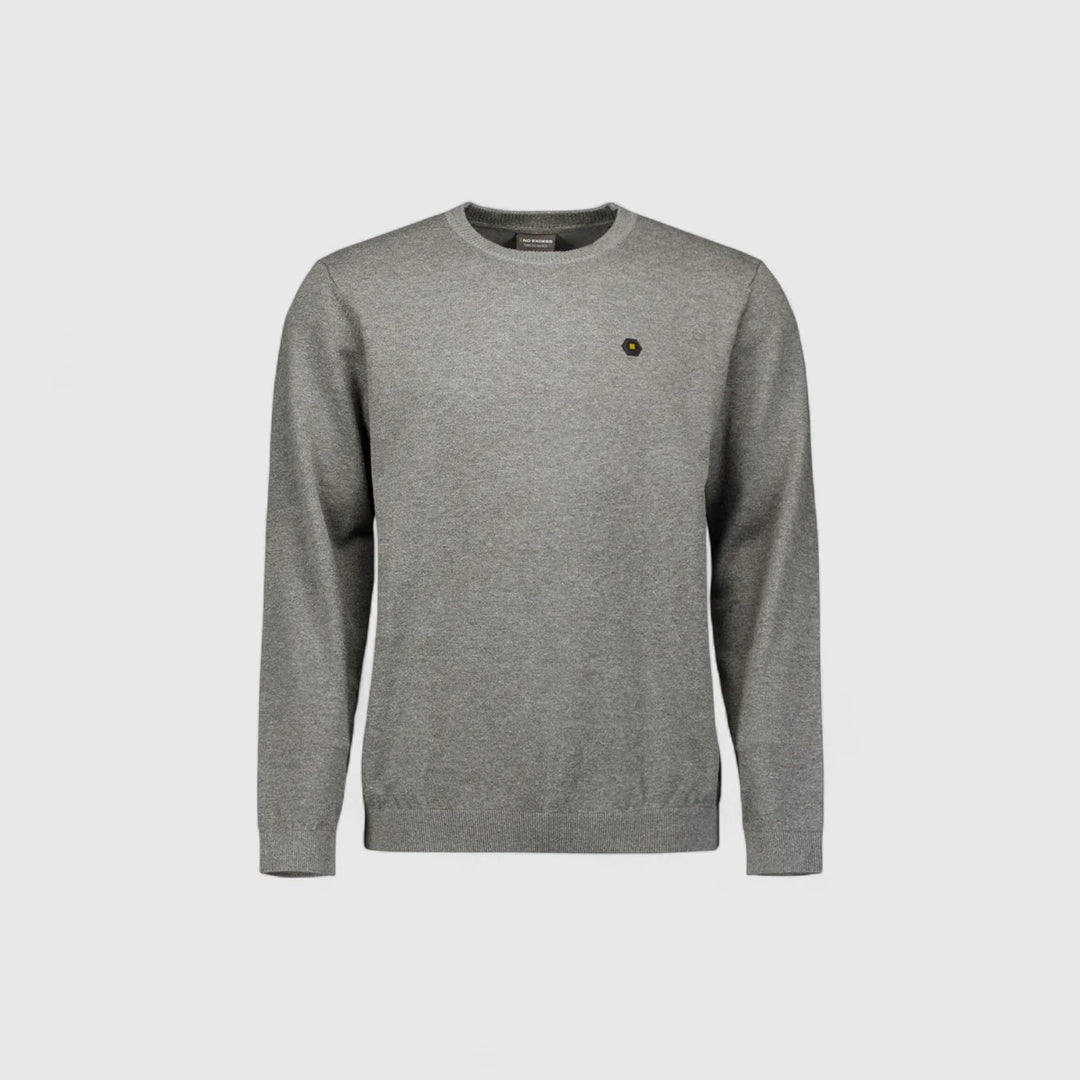 N2180-102 No Excess Knitwear Pullover Crewneck 2 Coloured Melange Grey Melange / Grijs