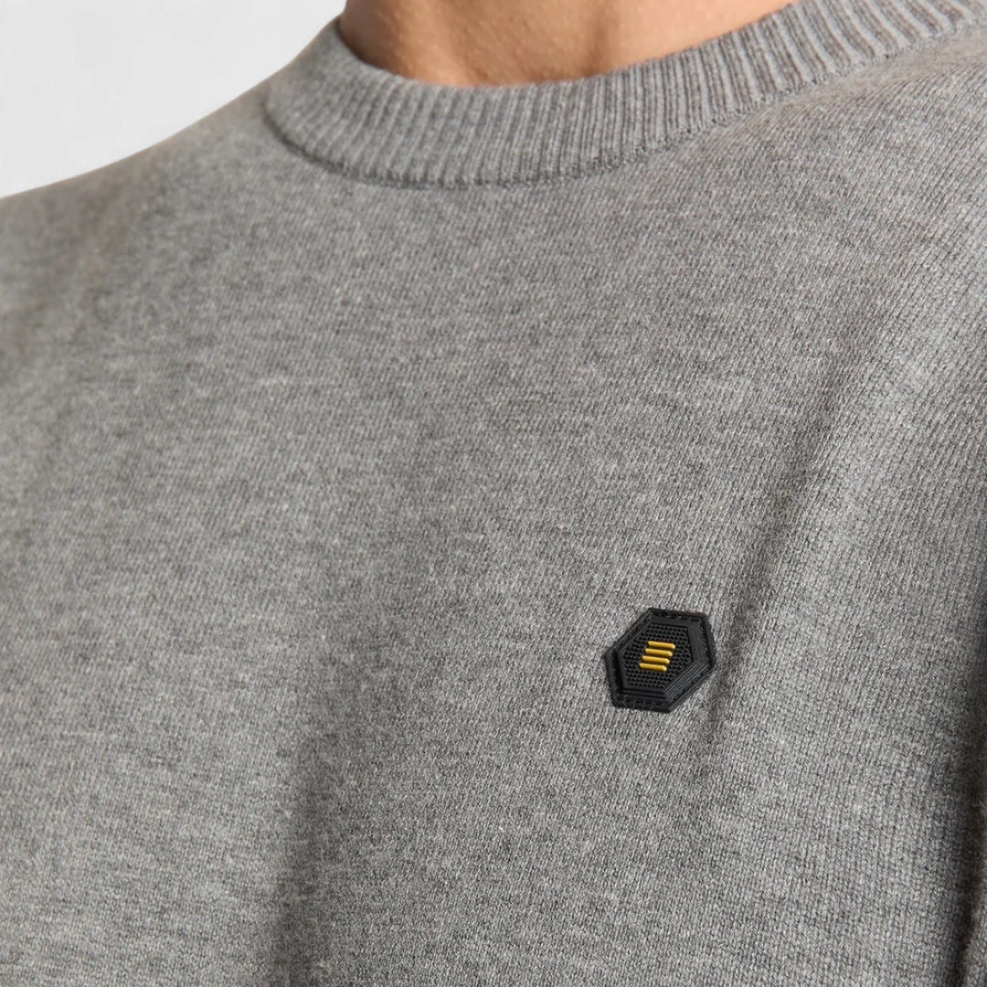 N2180-102 No Excess Knitwear Pullover Crewneck 2 Coloured Melange Grey Melange / Grijs