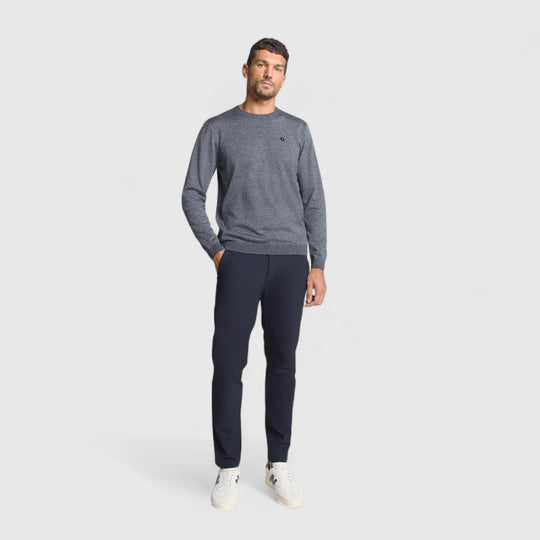 N2180-138 No Excess Knitwear Pullover Crewneck 2 Coloured Melange Busty Blue / Blauw