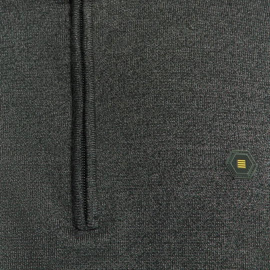 N2185-023 No Excess Pullover Half Zipper 2 Coloured Melange Dark Grey