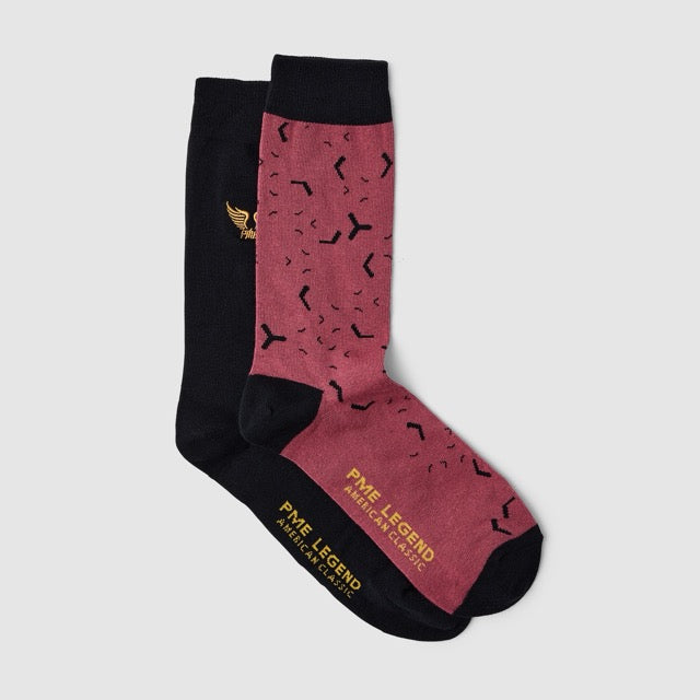 PAC2502920-4021 PME Legend Cotton Blend Socks 2-Pack Dry Rose / Rood