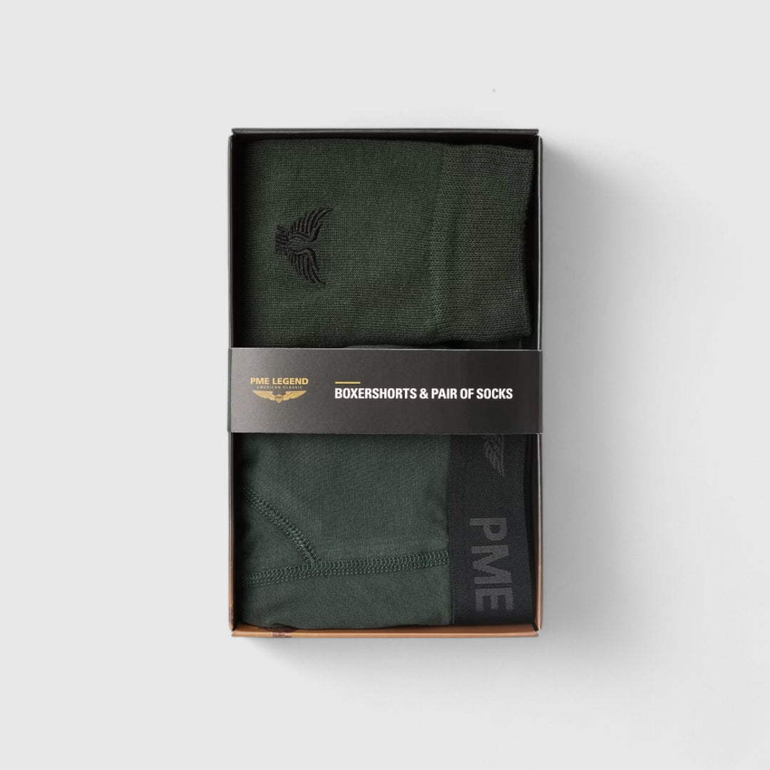 PBX2510604-6027 PME Legend Cadeauset Boxershorts & Sokken Darkest Spruce / Groen