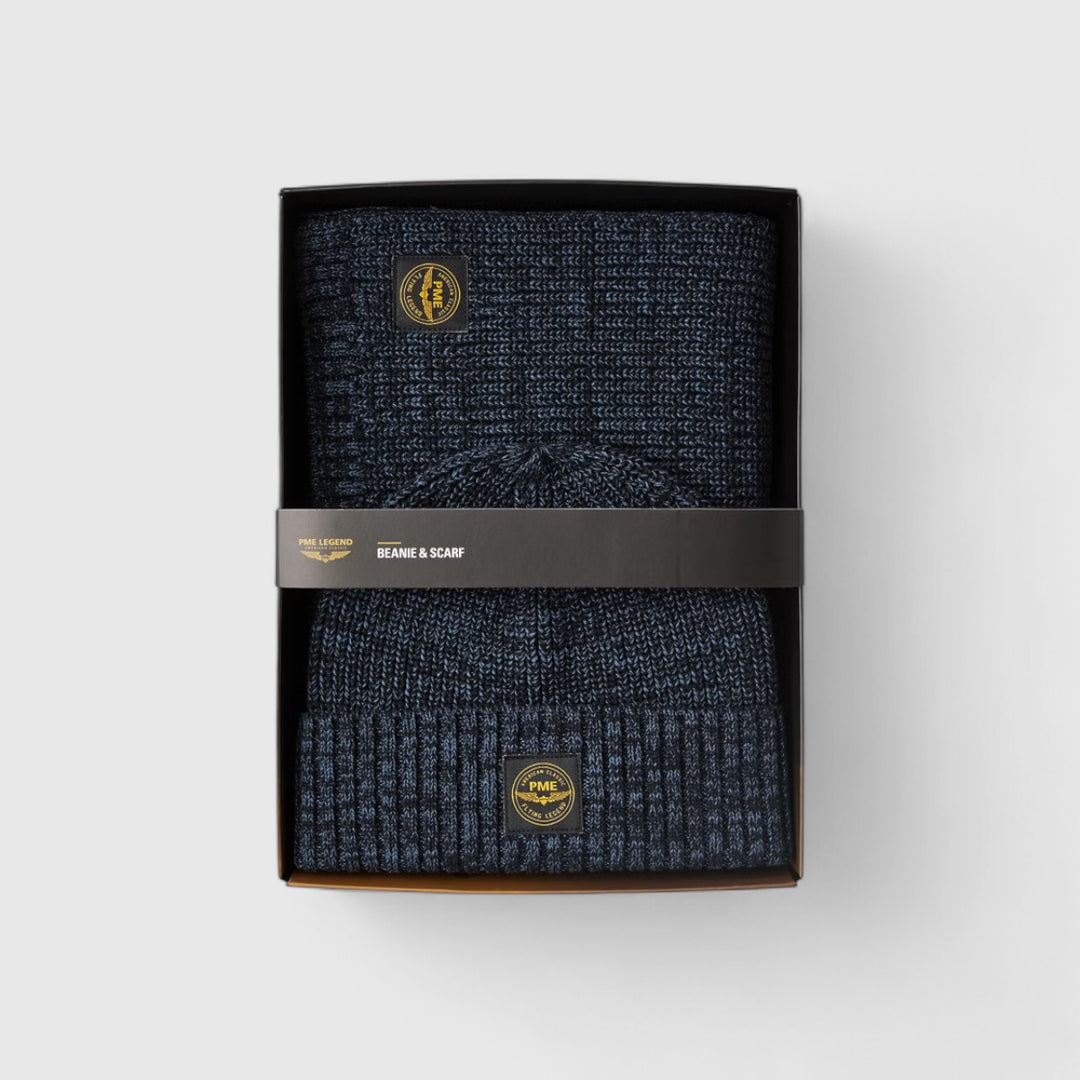 PBX2510912-5281 PME Legend Cadeauset Beanie & Sjaal Salute / Donkerblauw
