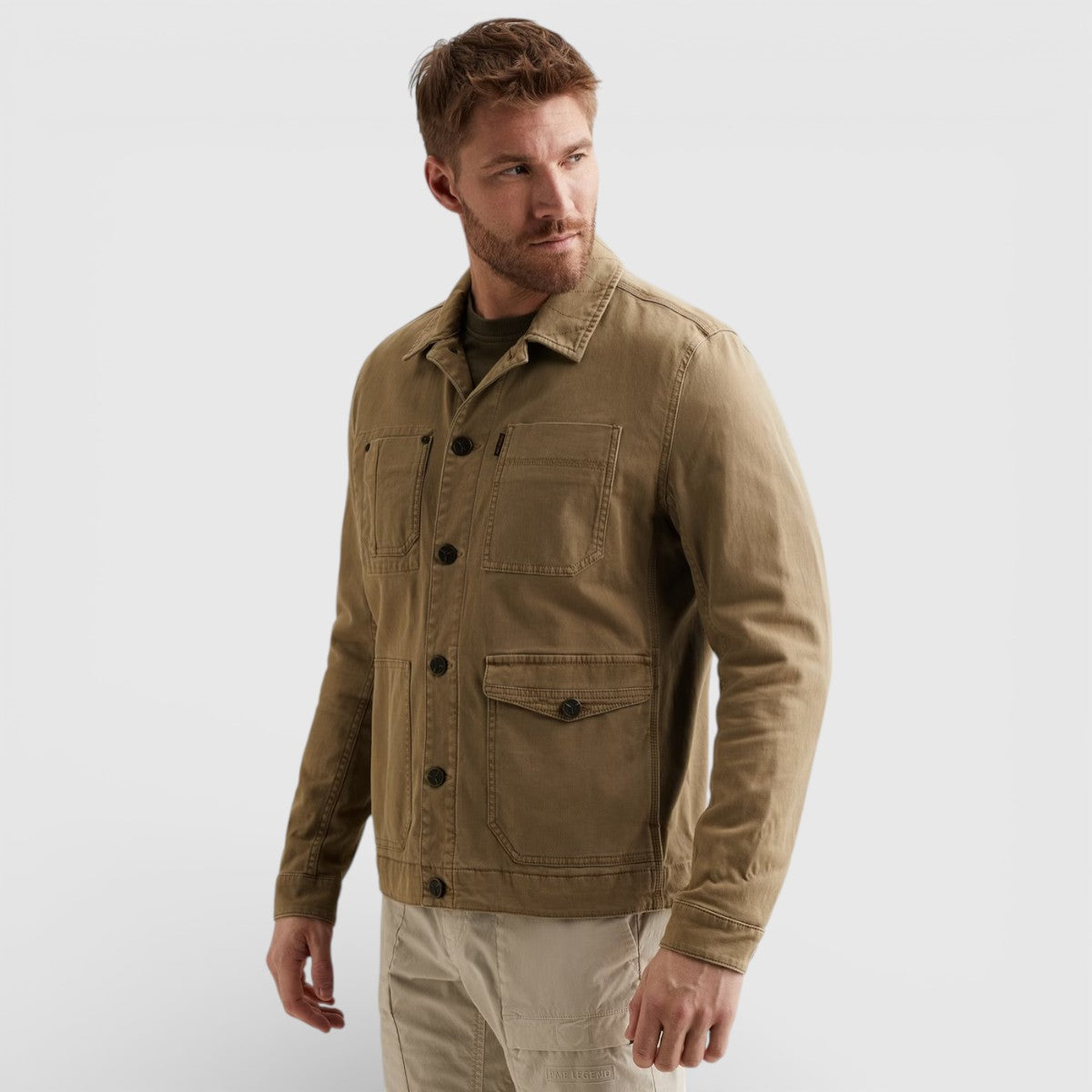 PDJ2602602-6405 PME Legend WORKER Jacket With Stitching Details Elmwood / Khaki