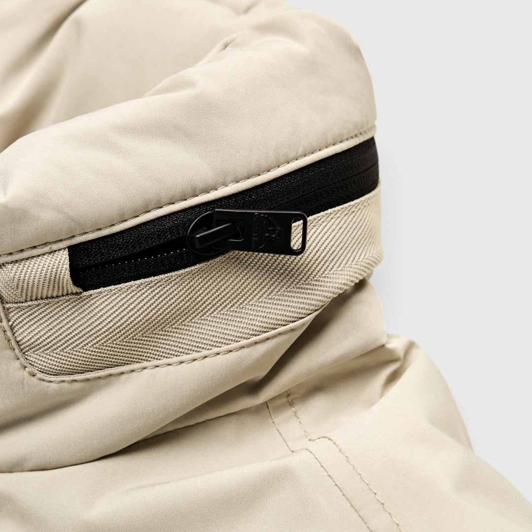 PME Legend Havil-Sky bomberjack in Castle Wall Beige, afwerkingsdetail, PJA2608124-6412
