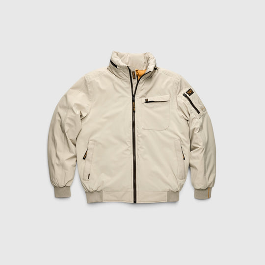 PME Legend Havil-Sky bomberjack in Castle Wall Beige, pasvorm op model, PJA2608124-6412