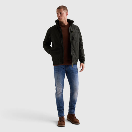 PME Legend Havil-Sky bomberjack in Moonless Night Zwart, gedragen door model, PJA2608124-9067