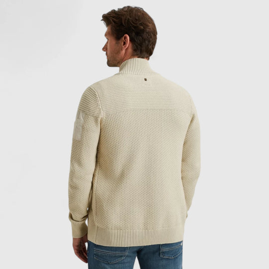 PKC2509356-7013 PME Legend knitwear Zip Jacket Cotton Structure Bone White / Wit