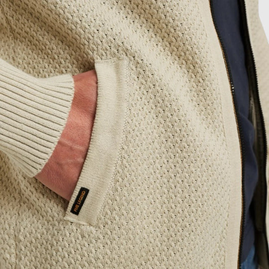 PKC2509356-7013 PME Legend knitwear Zip Jacket Cotton Structure Bone White / Wit