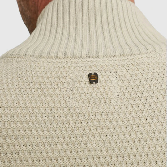 PKC2509356-7013 PME Legend knitwear Zip Jacket Cotton Structure Bone White / Wit