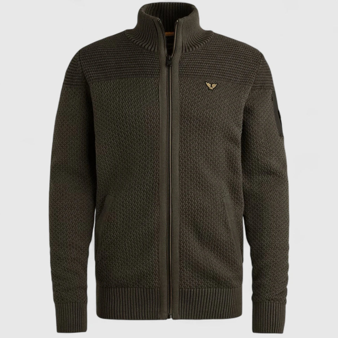 PKC2509356-8039 PME Legend knitwear Zip Jacket Cotton Structure Beluga / Grijs