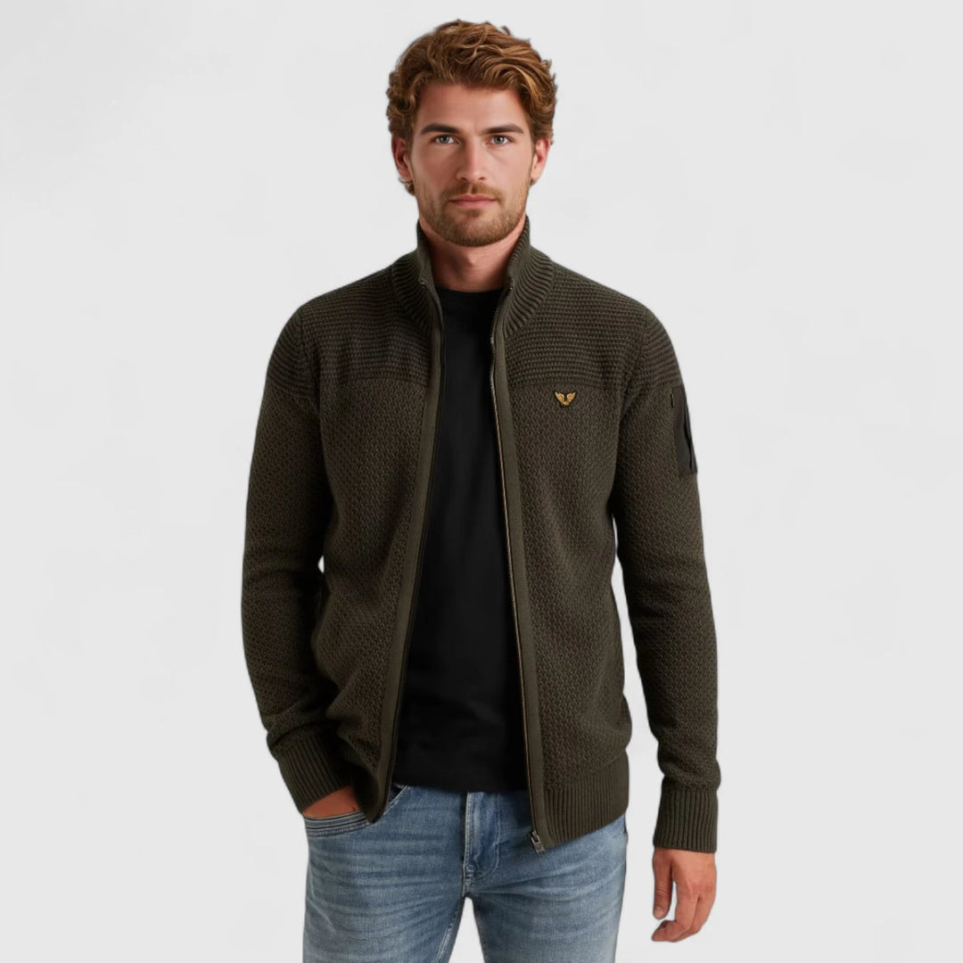PKC2509356-8039 PME Legend knitwear Zip Jacket Cotton Structure Beluga / Grijs