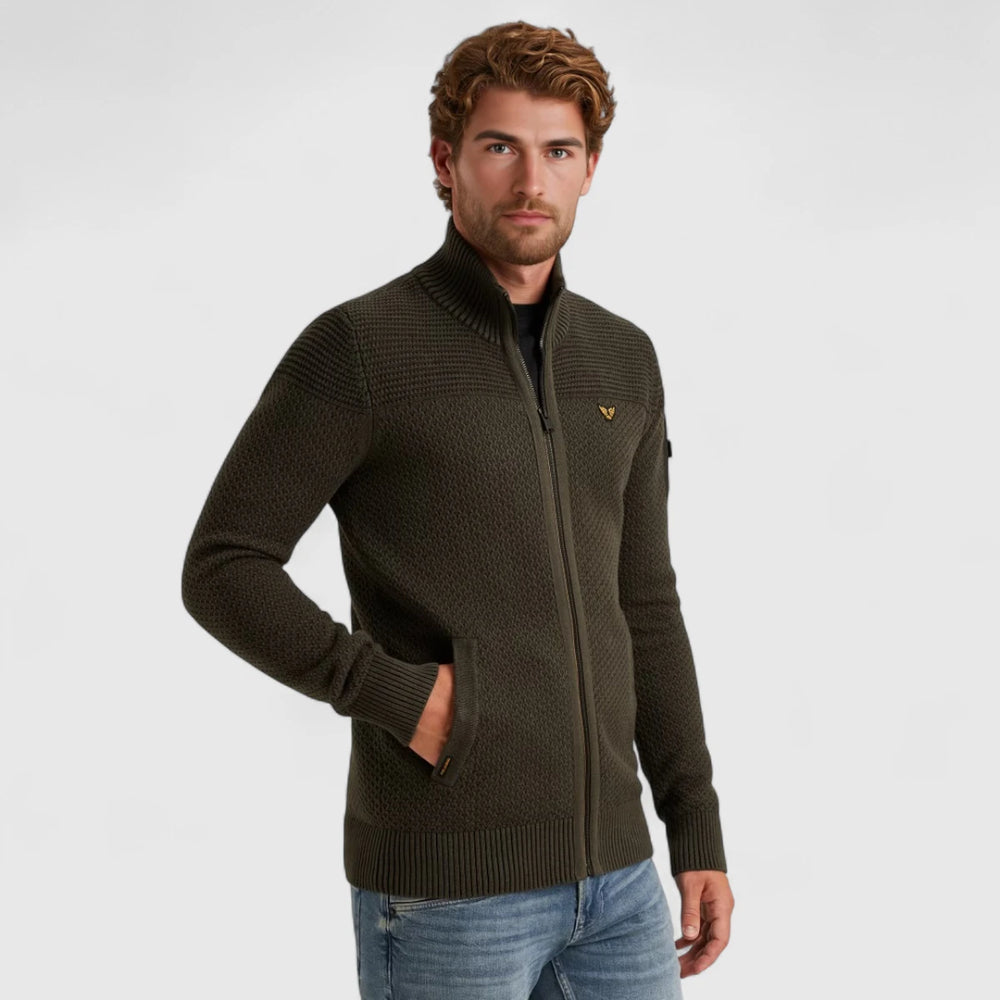 PKC2509356-8039 PME Legend knitwear Zip Jacket Cotton Structure Beluga / Grijs