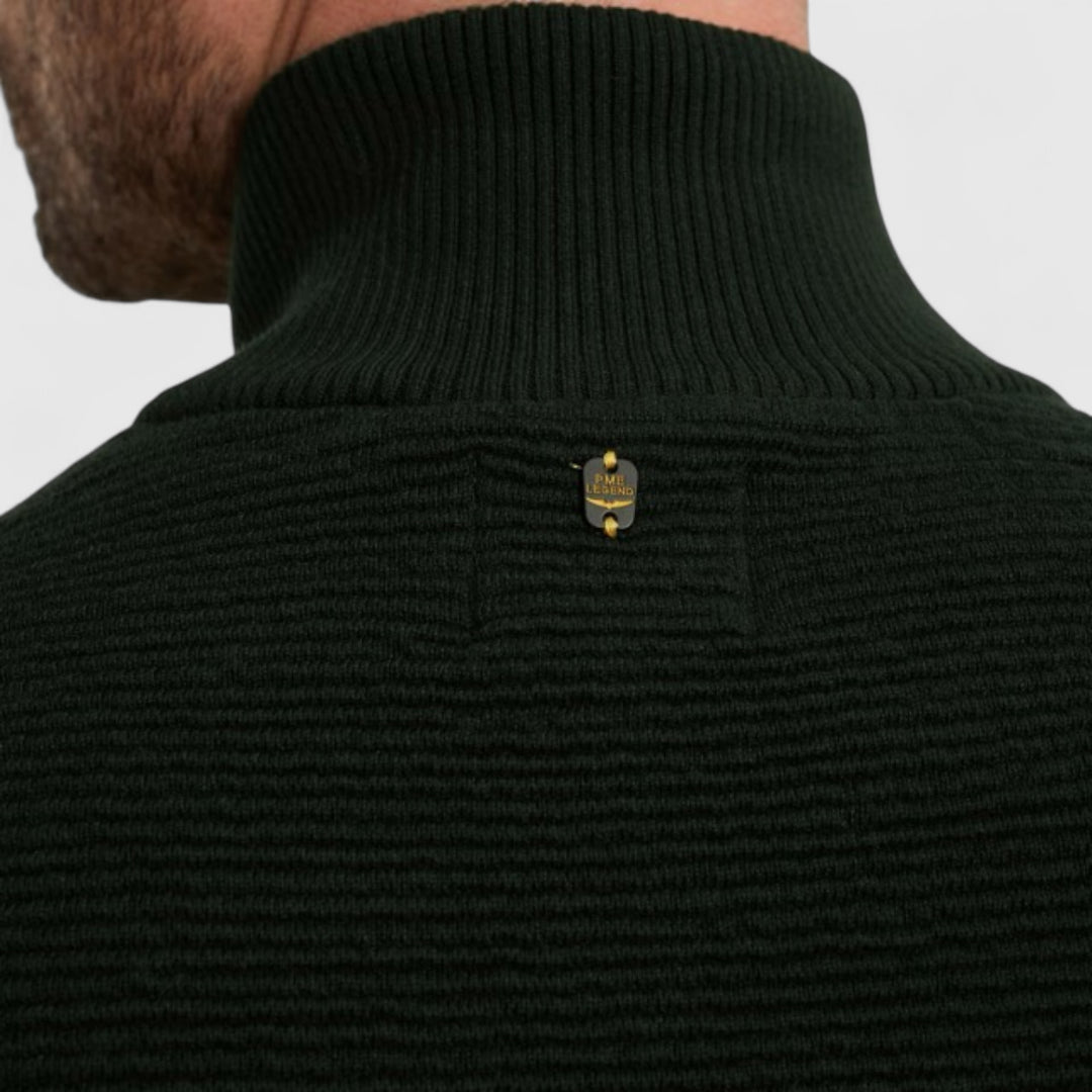 PKC2510322-6027 PME Legend knitwear Zip Jacket Texture Yarn Darkest Spruce / Donkergroen
