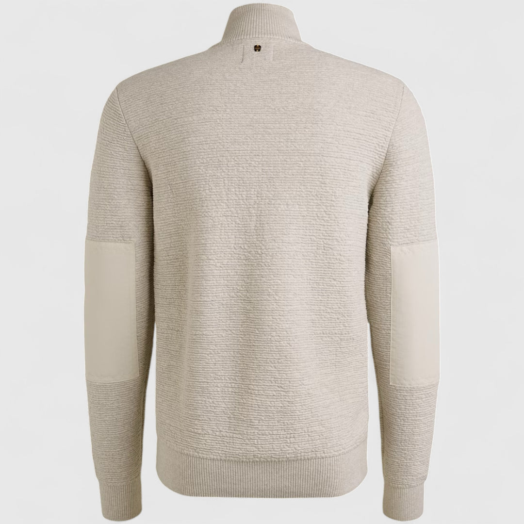 PKC2510322-910 PME Legend knitwear Zip Jacket Texture Yarn Bone White Melee / Wit
