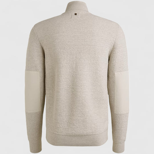 PKC2510322-910 PME Legend knitwear Zip Jacket Texture Yarn Bone White Melee / Wit