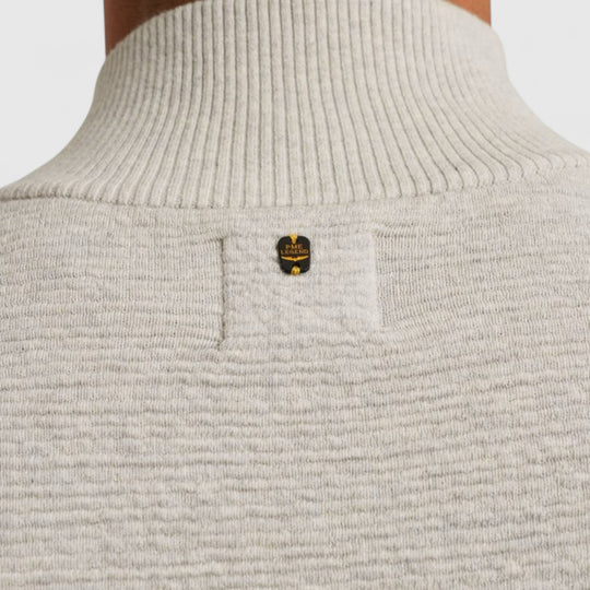 PKC2510322-910 PME Legend knitwear Zip Jacket Texture Yarn Bone White Melee / Wit