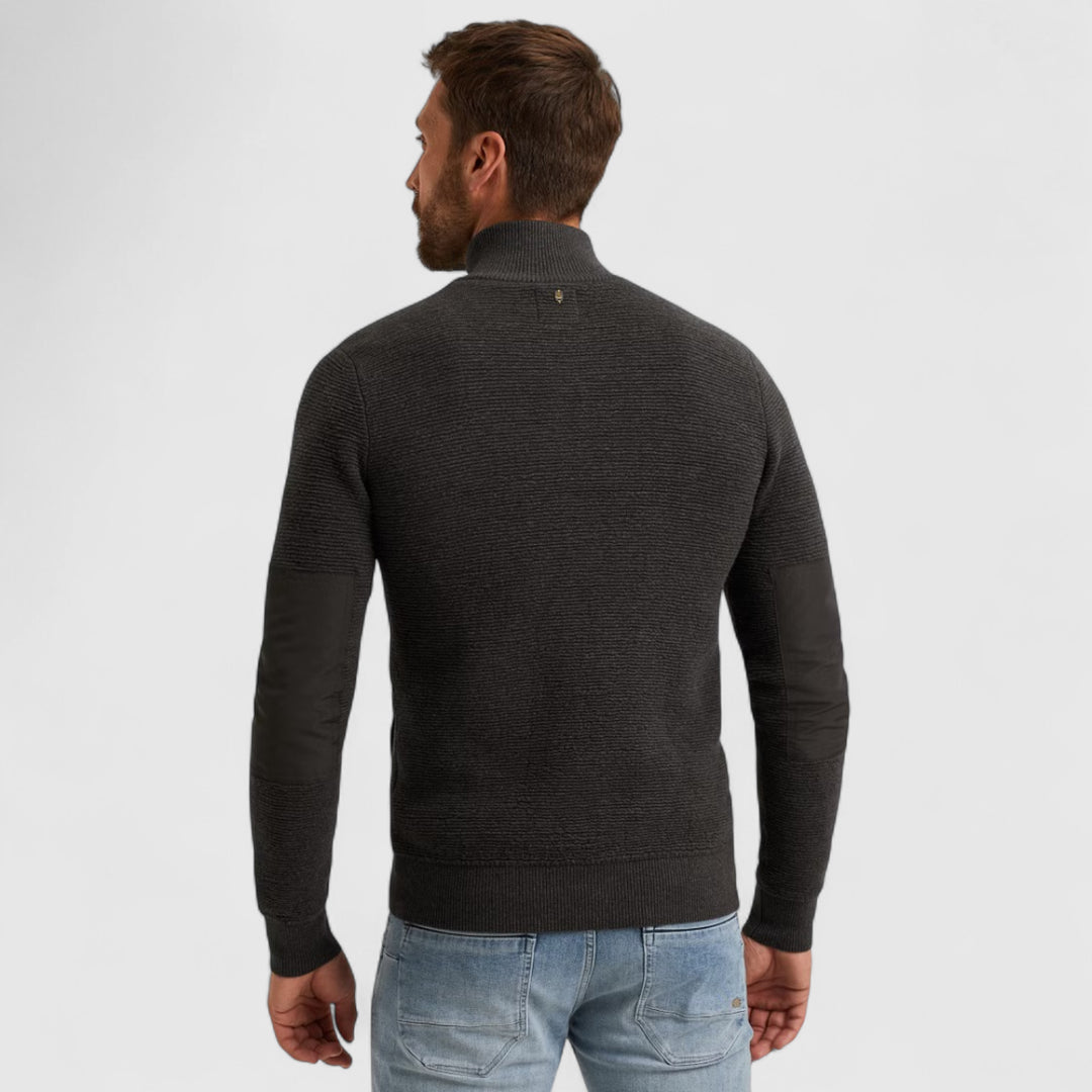 PKC2510322-971 PME Legend knitwear Zip Jacket Texture Yarn Dark Grey Melee / Grijs
