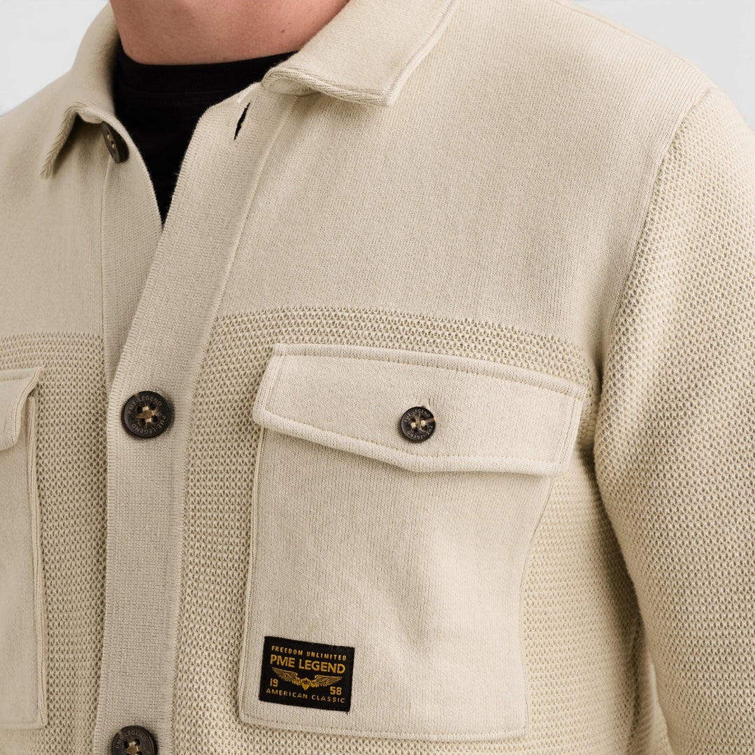 PME Legend Vest Gemixte Structuren met Knoopsluiting