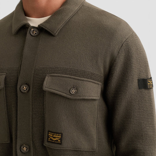 PME Legend Vest Gemixte Structuren met Knoopsluiting