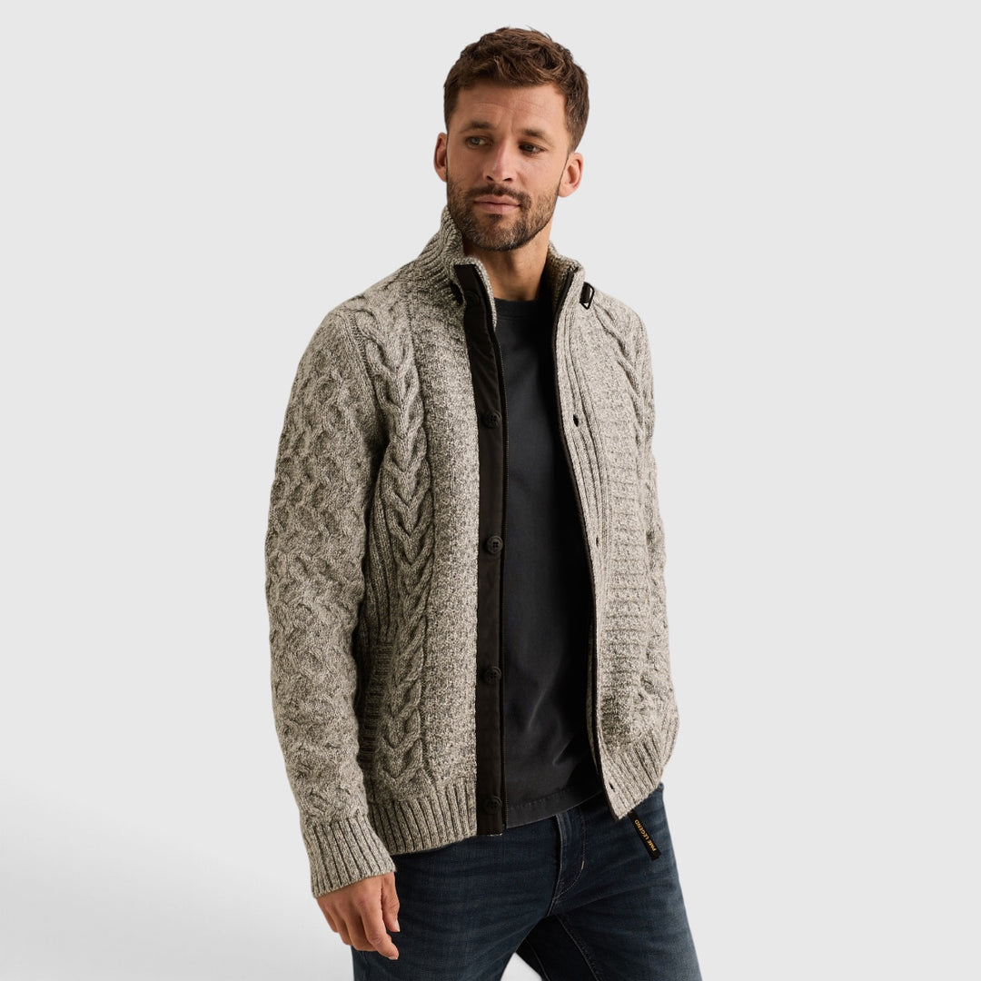 PKC2610359-960 PME Legend Vest Heavy Knit Mixed Yarn Grey Melee / Grijs gemêleerd