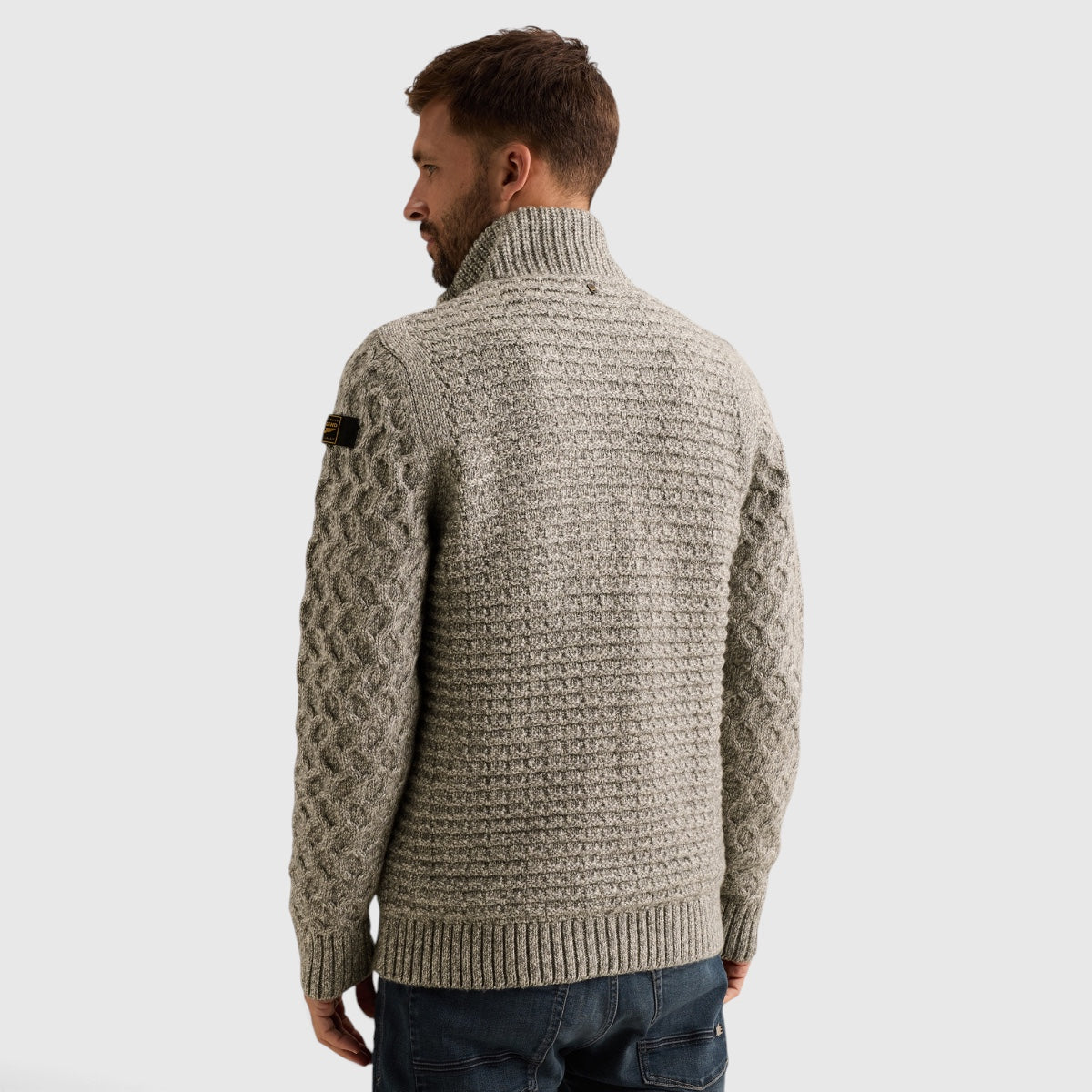 PKC2610359-960 PME Legend Vest Heavy Knit Mixed Yarn Grey Melee / Grijs gemêleerd