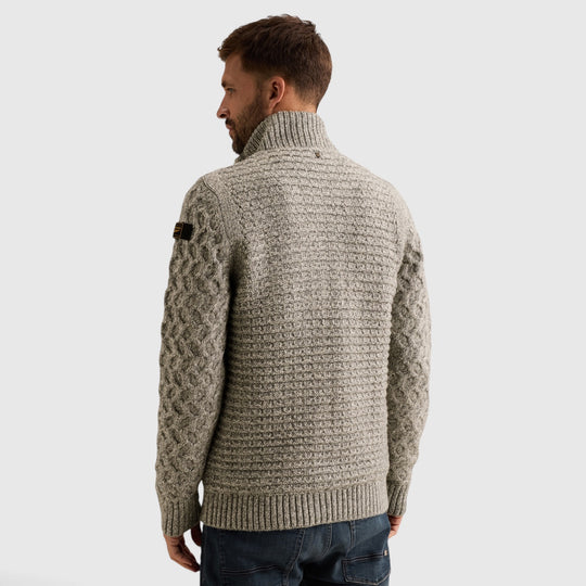 PKC2610359-960 PME Legend Vest Heavy Knit Mixed Yarn Grey Melee / Grijs gemêleerd
