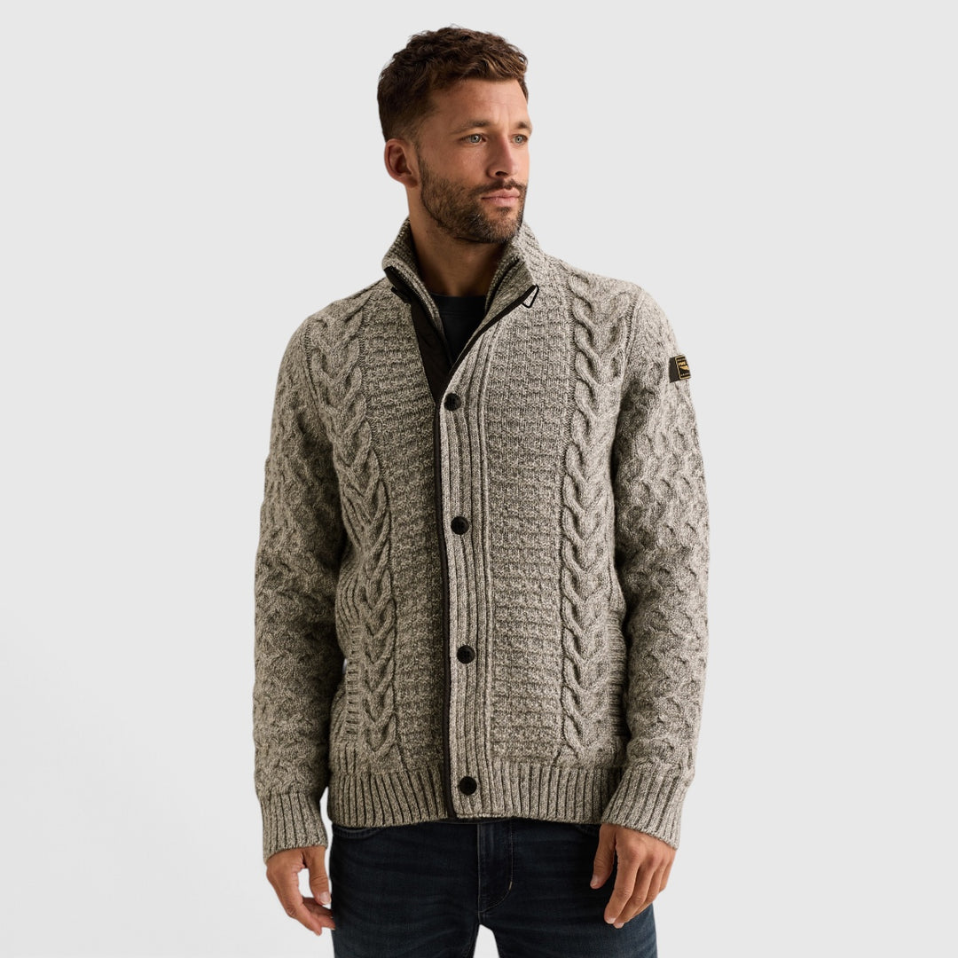 PKC2610359-960 PME Legend Vest Heavy Knit Mixed Yarn Grey Melee / Grijs gemêleerd