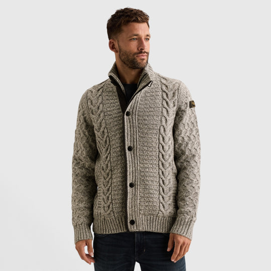 PKC2610359-960 PME Legend Vest Heavy Knit Mixed Yarn Grey Melee / Grijs gemêleerd