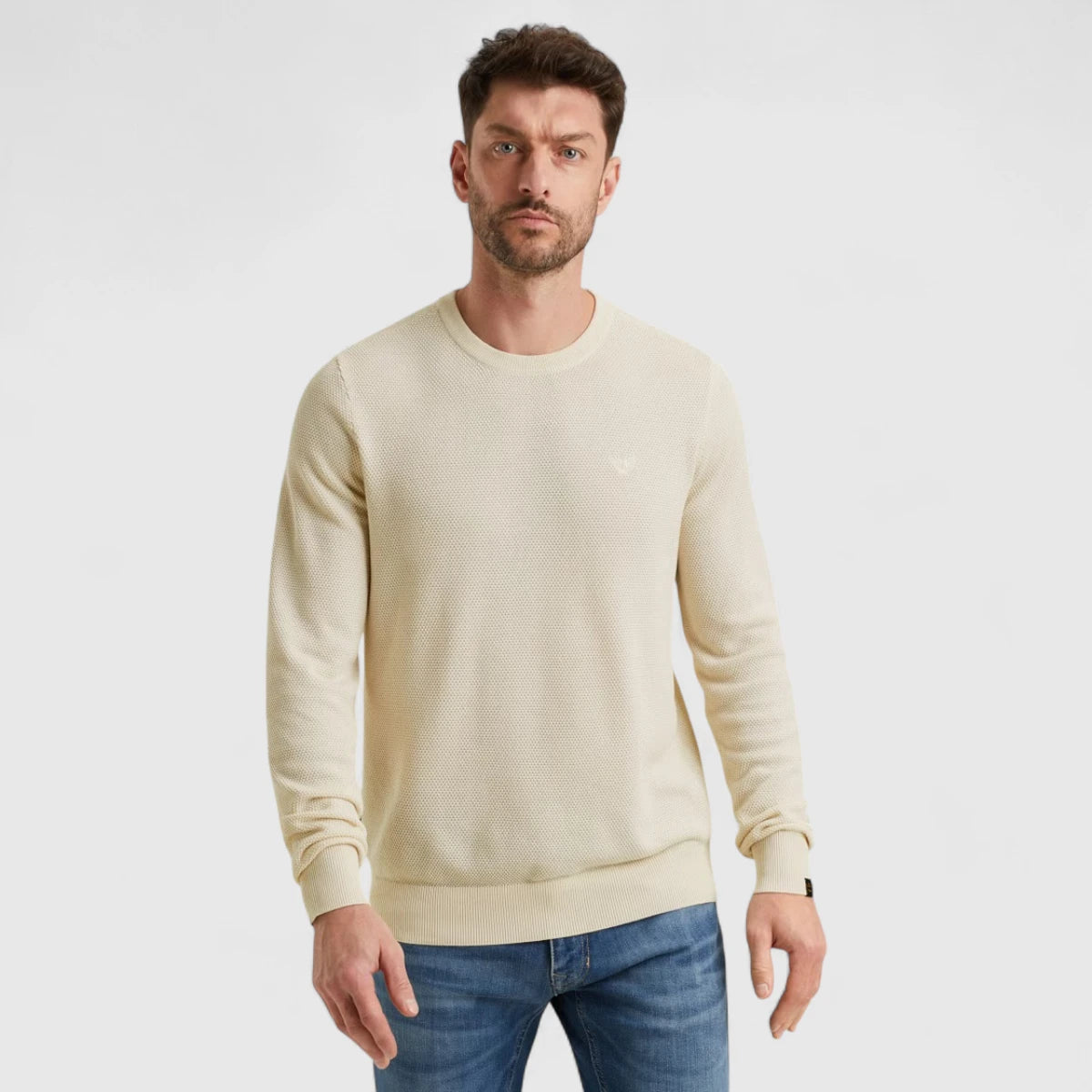 PKW0000334-910 PME Legend Knitwear Cotton Modal Bone White Melee