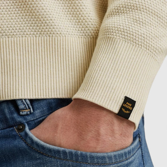 PKW0000334-910 PME Legend Knitwear Cotton Modal Bone White Melee
