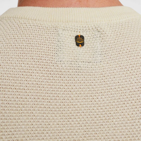 PKW0000334-910 PME Legend Knitwear Cotton Modal Bone White Melee