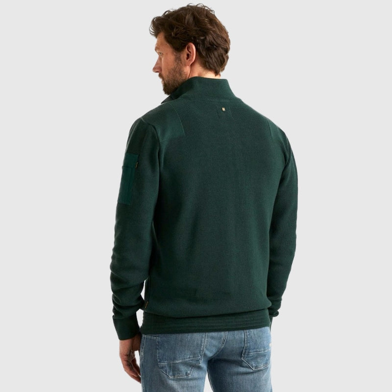 PKW2309322-6429 Half Zip Collar Cotton Knit Truien