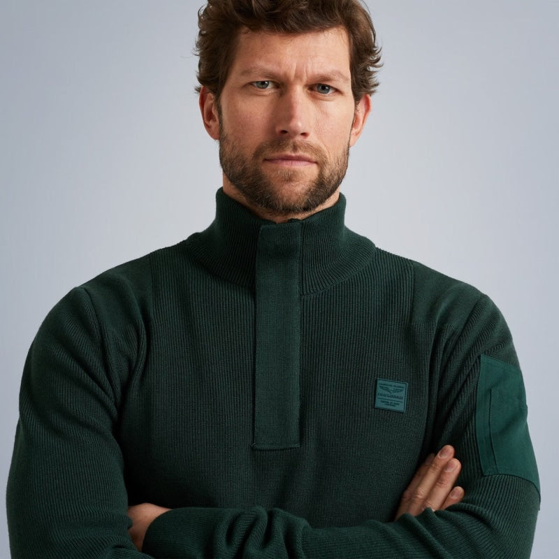 Half Zip Collar Cotton Knit Truien