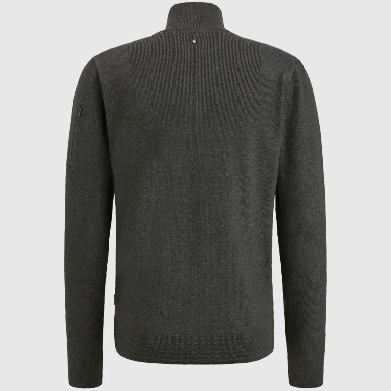 pkc2309322 996 half zip collar cotton knit pme legend antracite melee back