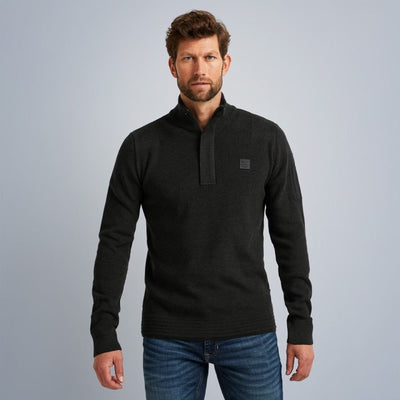 pkc2309322 996 half zip collar cotton knit pme legend antracite melee crop1