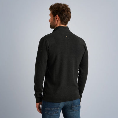 pkc2309322 996 half zip collar cotton knit pme legend antracite melee crop3