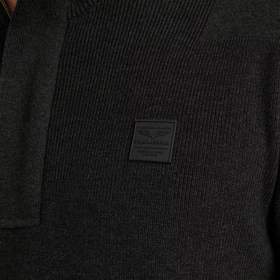 pkc2309322 996 half zip collar cotton knit pme legend antracite melee crop5