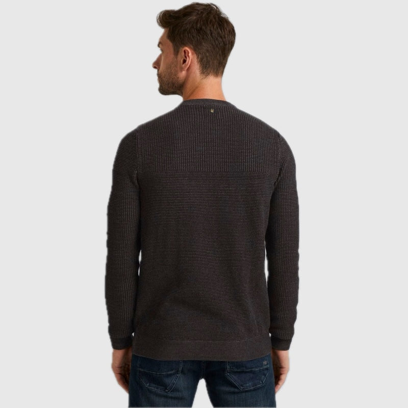 pkw2310300 9139  crewneck cotton plated pme legend trui black onyx back