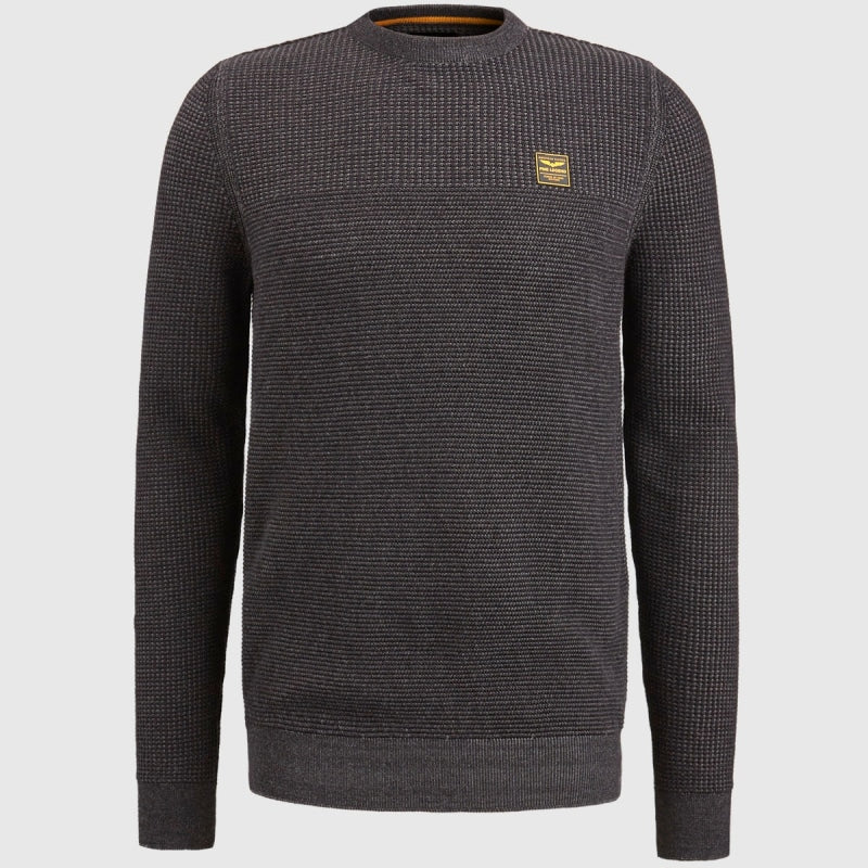 pkw2310300 9139  crewneck cotton plated pme legend trui black onyx front