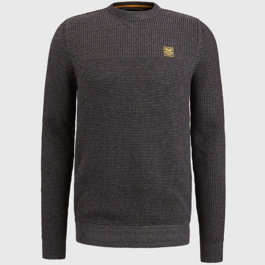 pkw2310300 9139  crewneck cotton plated pme legend trui black onyx front