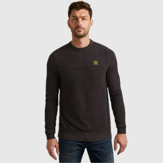 pkw2310300 9139  crewneck cotton plated pme legend trui black onyx