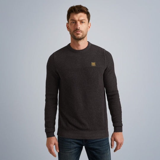 pkw2310300 9139  crewneck cotton plated pme legend trui black onyx crop1