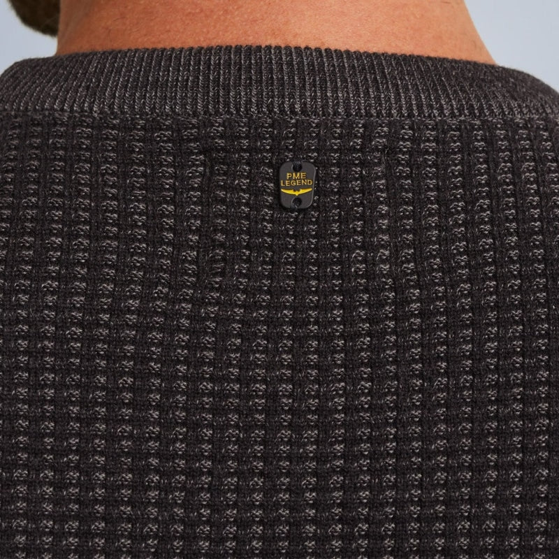 pkw2310300 9139  crewneck cotton plated pme legend trui black onyx crop5
