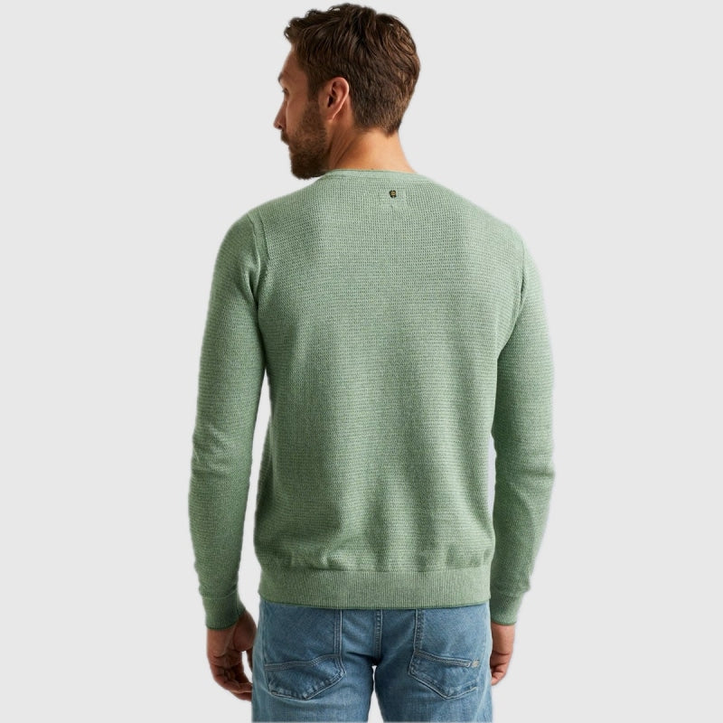 pkw2311330 6130 round neck cotton mouline pme legend trui green back